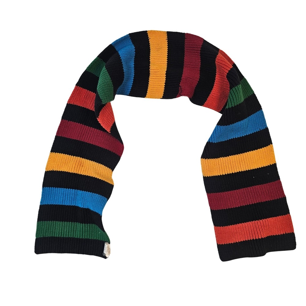 Unbranded Multi Color Striped Knit Scarf Rainbow Ribbed Winter Wrap Accessory